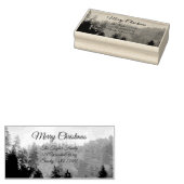 Rustikaler Winterwald Frost Frohe Weihnachtsferien Gummistempel (Stempel)
