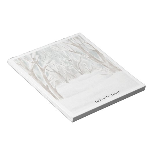 Rustikaler Winterwald Personalisiert Notizblock (angewinkelt)