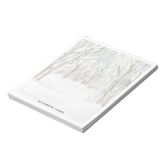 Rustikaler Winterwald Personalisiert Notizblock (Rotiert)