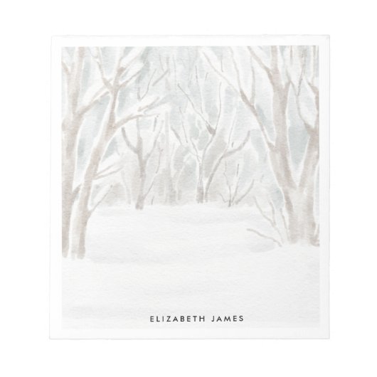 Rustikaler Winterwald Personalisiert Notizblock (Vorderseite)