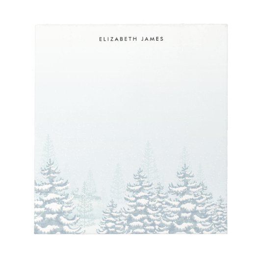 Rustikaler Winterwald Personalisiert Notizblock (Vorderseite)