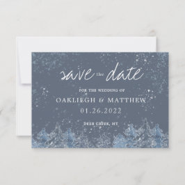 Rustikaler Winterwald Save the Date