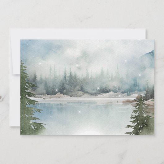 Rustikaler Winterwald Save the Date Einladung Kart (Rückseite)