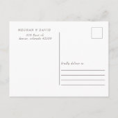 Rustikaler Winterwaldkiefernkiefer Save the Date Ankündigungspostkarte (Rückseite)