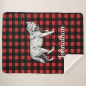 Rustikaler Wolf Buffalo Karo Lumberjack Kariert Sherpadecke (Vorderseite (Horizontal))