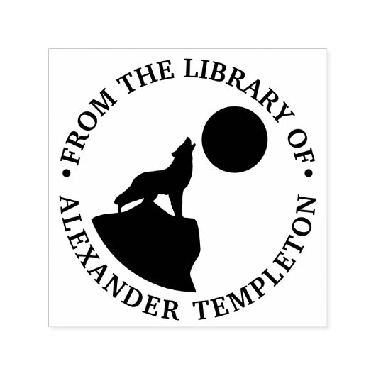 Rustikaler Wolf Howling in der Bibliothek der Silh Permastempel (Design)