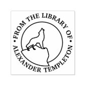 Rustikaler Wolf Howling in der Kunstbibliothek Moo Permastempel (Design)