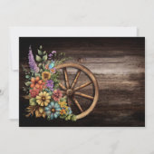 Rustikaler Wood Floral Western 30. Geburtstag Einladung (Rückseite)