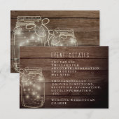 Rustikaler Wood Mason Jar Country Empfang Begleitkarte (Vorne/Hinten)