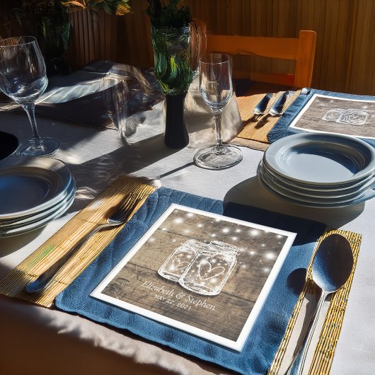 Rustikaler Wood Mason Jar String Lights Polteraben Serviette