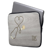 Rustikaler Wood Medical Doctor oder Krankenschwest Laptopschutzhülle (Vorderseite Links)
