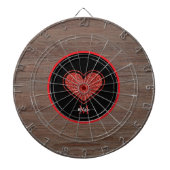 Rustikaler Wood Red Glitzer Dartscheibe (vorne)