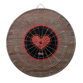 Rustikaler Wood Red Glitzer Dartscheibe