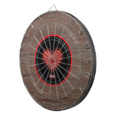 Rustikaler Wood Red Glitzer Dartscheibe (Vorderseite rechts)