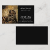 rustikaler Woodgrain Afrika-Safaritier Zebra Visitenkarte (Vorne/Hinten)