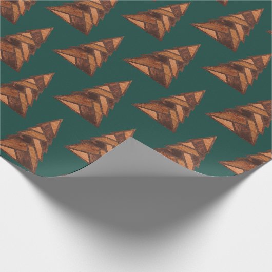 Rustikaler Woodgrain-Kiefer-Waldmuster im Freien Geschenkpapier (Ecke)