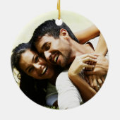 Rustikaler Woodgrain u. rosa Blumenherr Frau Keramik Ornament (Hinten)