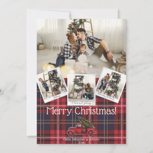 Rustikaler Woodland Holiday Moderne 4 Foto Rahmen (Vorderseite)