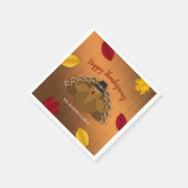 Rustikaler Woodsy Erntedank Türkei & Herbstlaub Serviette (Ecke)