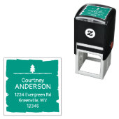 Rustikaler Woodsy-Single Evergreen Tree Wood Block Permastempel (Beispiel)