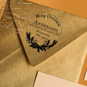 Rustikaler Wreath Frohe Weihnachtsfeier Rücksendea Gummistempel