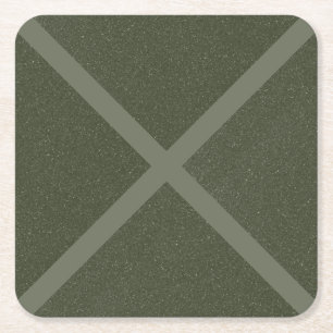 Rustikaler X-Pattern-Glitzer-Untersetzer in Moss G Rechteckiger Pappuntersetzer