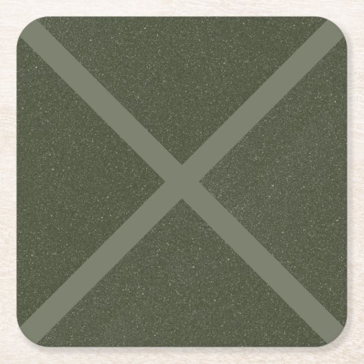Rustikaler X-Pattern-Glitzer-Untersetzer in Moss G Rechteckiger Pappuntersetzer (Vorderseite)