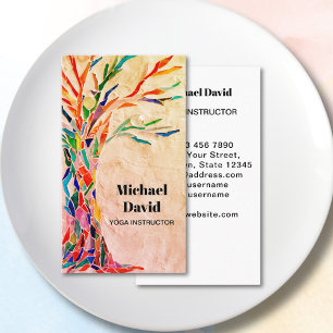 Rustikaler Yoga-Instruktor Visitenkarte