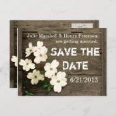 Rustikaler Zaun mit Blume Hochzeit retten das Datu Ankündigungspostkarte (Vorne/Hinten)