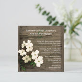 Rustikaler Zaun und Dogwood Blooms Einladung zur H (Stehend Vorderseite)