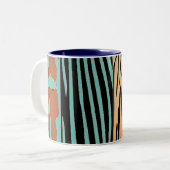 Rustikaler Zebrastreifen Zweifarbige Tasse (Vorderseite Links)