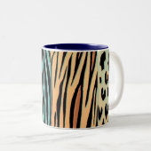 Rustikaler Zebrastreifen Zweifarbige Tasse (VorderseiteRechts)