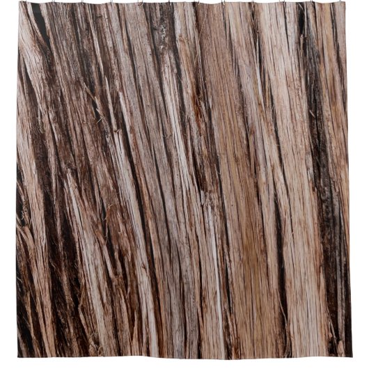 Rustikaler Zedernholz Naturbaum im Freien Muster Duschvorhang (Vorderseite)