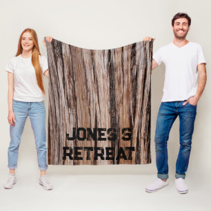 Rustikaler Zedernholz Naturbaum im Freien Muster Fleecedecke