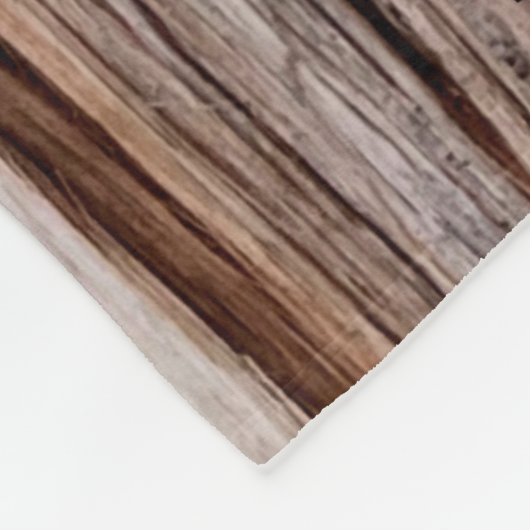 Rustikaler Zedernholz Naturbaum im Freien Muster Fleecedecke (Ecke)