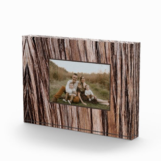 Rustikaler Zedernholz Naturbaum im Freien Muster Fotoblock (Rechts)