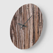Rustikaler Zedernholz Naturbaum im Freien Muster Große Wanduhr (Winkel)