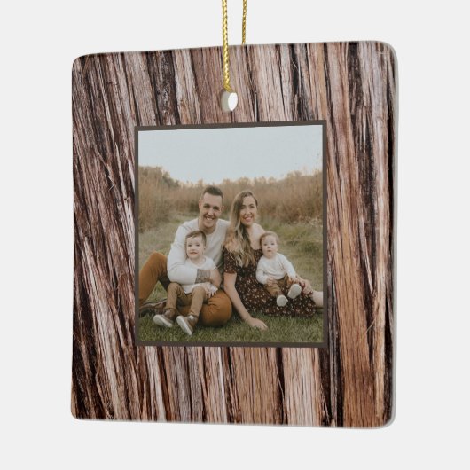 Rustikaler Zedernholz Naturbaum im Freien Muster Keramikornament (Links)