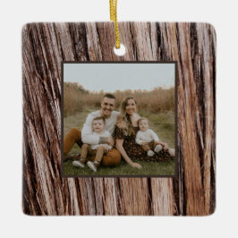 Rustikaler Zedernholz Naturbaum im Freien Muster Keramikornament