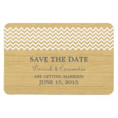 Rustikaler Zickzack Save the Date Magnet, Elfenbei Magnet (Horizontal)