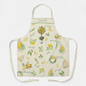 Rustikaler Zitrus Lemon Gelb Personalisiert Schürze (Vorderseite)