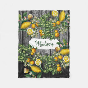 Rustikaler Zitrusgarten Fleecedecke