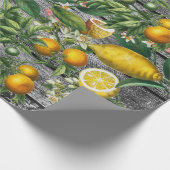 Rustikaler Zitrusgarten Geschenkpapier (Ecke)