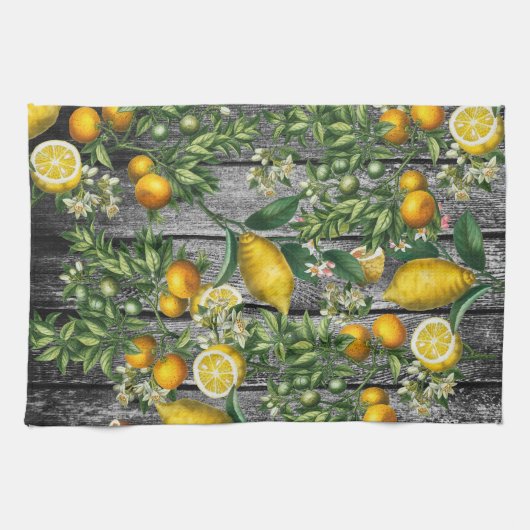 Rustikaler Zitrusgarten Geschirrtuch (Horizontal)