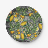 Rustikaler Zitrusgarten Pappteller (Vorderseite)