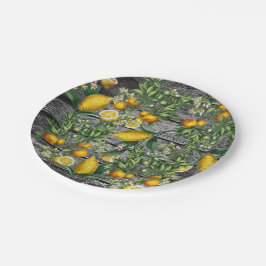 Rustikaler Zitrusgarten Pappteller