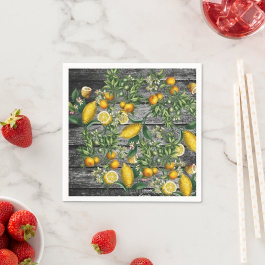 Rustikaler Zitrusgarten Serviette (Beispiel)