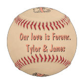 Rustikaler Zwei Niedlicher Igel in Liebe mit Meldu Baseball (Rückseite)