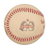 Rustikaler Zwei Niedlicher Igel in Liebe mit Meldu Baseball (Vorderseite Links)