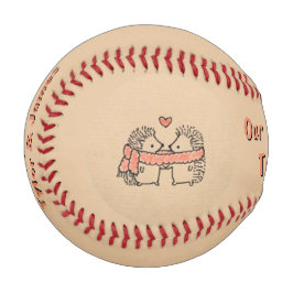 Rustikaler Zwei Niedlicher Igel in Liebe mit Meldu Baseball